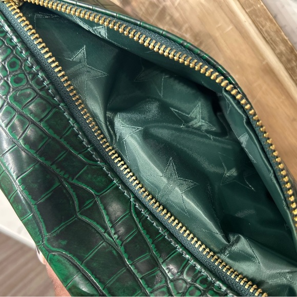 JEFFREE STAR BLOOD MONEY GREEN CROCODILE GATOR CROSSBODY ,SIDEFANNY PACK - Picture 3 of 5